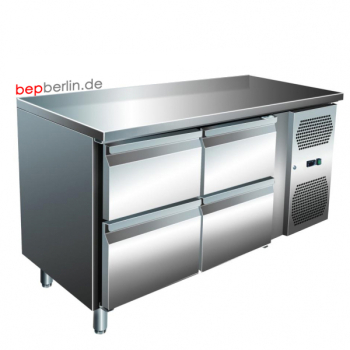 Preview: Kühltisch 1360 x 600 x 860 mm,-2°C/+8°C, Umluft-4 Schubladen